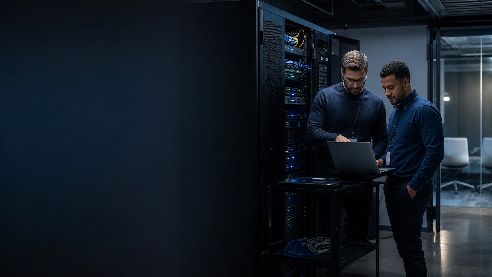 Technology specialists reviewing a private local enterprise AI environment